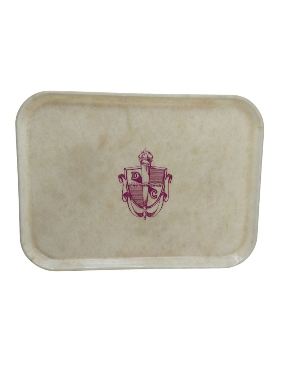 Cafeteria Tray Vintage Beige Fiberglass Camtray 16" X 12" Dudley Charlton School